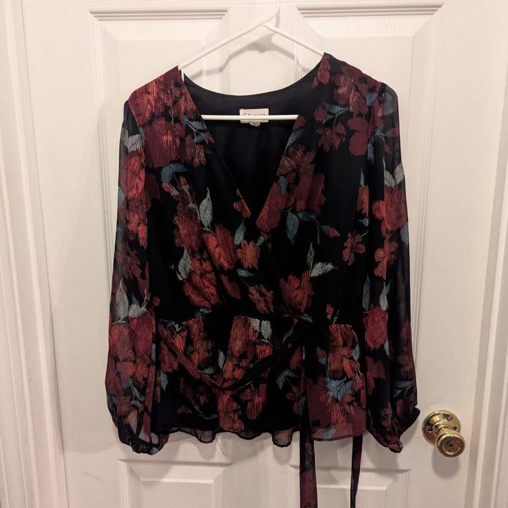 52seven black white and red blouse - M - Picture 4 of 6